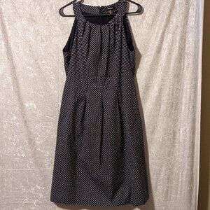 Nine West Blue Sleeveless Dress with White Polka Dots Size 12 EUC